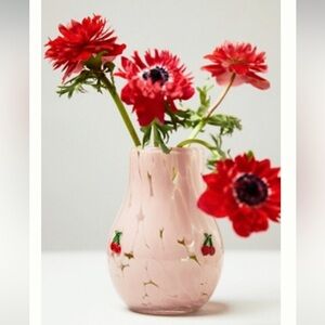 Anthropologie The Icon Confetti Glass Vase Cherry Large